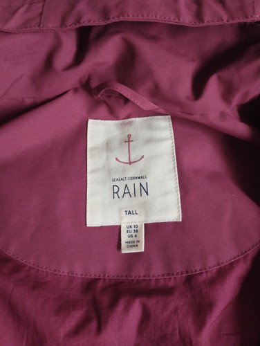 Seasalt Coverack Waterproof Tin Cloth Raincoat UK size 10 tall RRP £160 - Picture 5 of 8