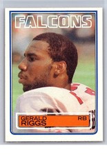1983 Topps #25 Gerald Riggs DP RC Rookie Card Atlanta Falcons NFL Vintage. rookie card picture