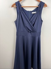 Grace Karin Deep Navy Sleeveless Wrap-Front medium skater Dress Classic formal