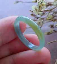 Certified Icy Green Burma Natural A JADE Jadeite Circle RING USA. 9.25    570935