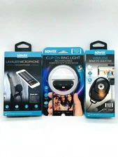 Bower Smart Photography Vlog Kit Wireless Remote Shutter, Mic And Clip On Light