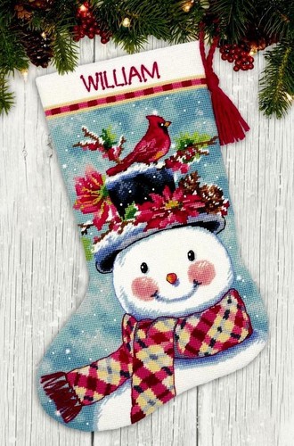 Hágalo usted mismo Dimensions Juego de Medias con Aguja de Navidad muñeco de Nieve de temporada 09159 - Imagen 3 de 4