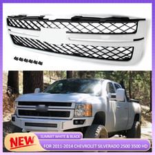 Summit White Grille Black Mesh For 2011-2014 Silverado 2500 Hd 3500 Hd Ltz Lt Wt