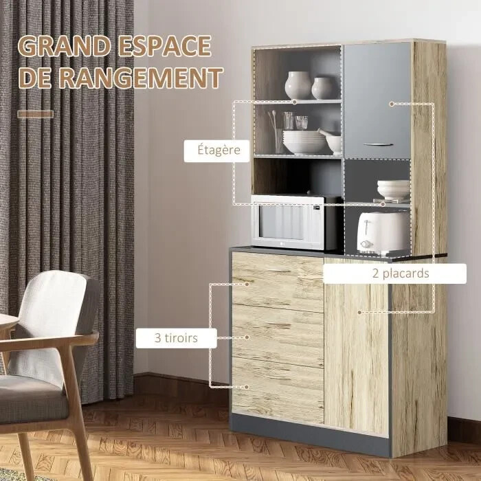 Armoire de cuisine multi-rangement pour désencombrer le buffet