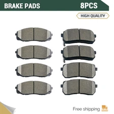Front and Rear Ceramic Brake Pads Set of 8 Brake Kit for 2015 - 2019 Kia Sedona