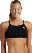 TYR Sport Women's Solid Durafast Diamondback Workout Bra Black Size S 11529