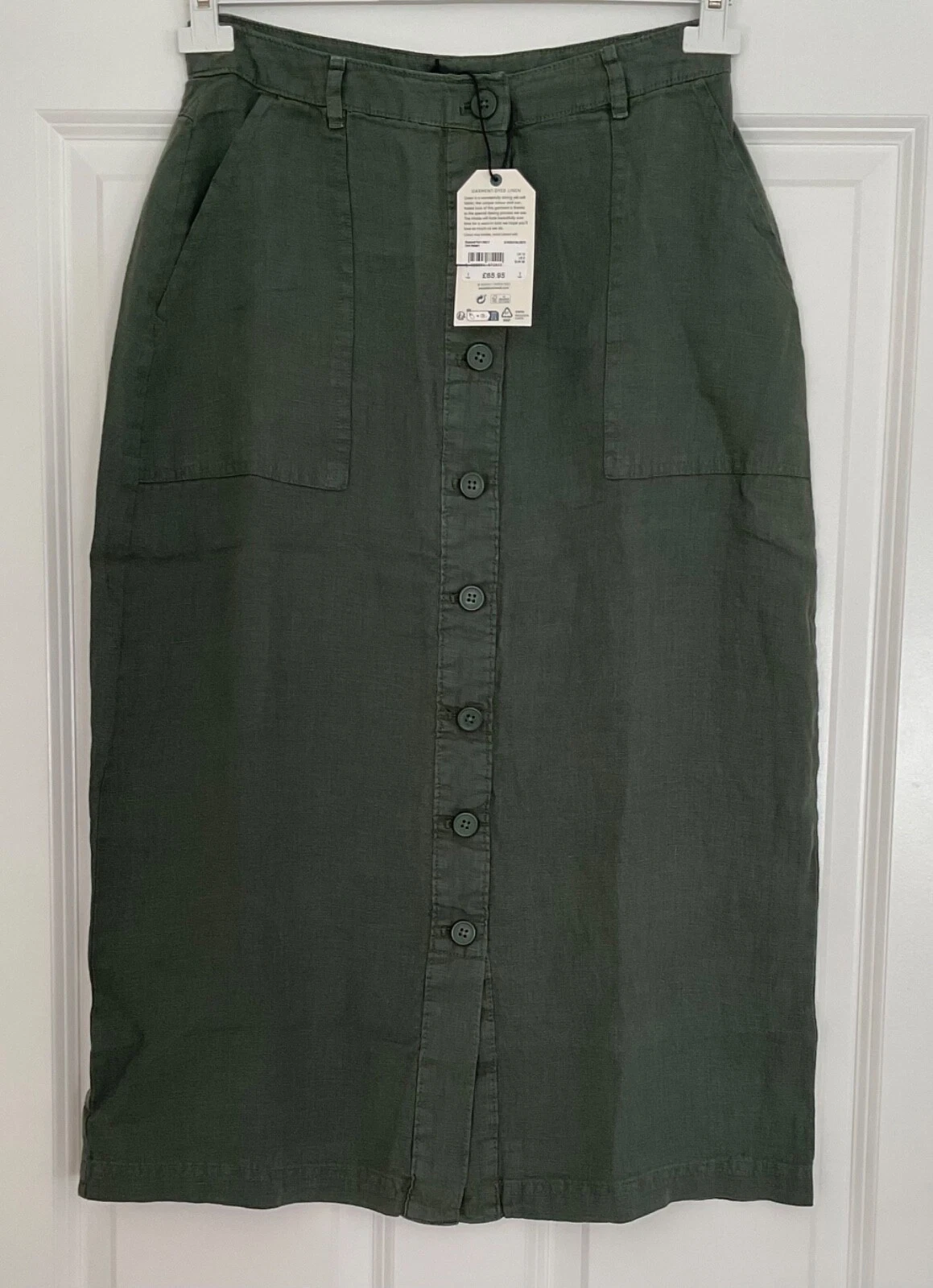 EX Seasalt Green Dark Balsam Rosewell Farm Linen Midi Skirt Sizes 8-20 RRP £65
Opens in a new window