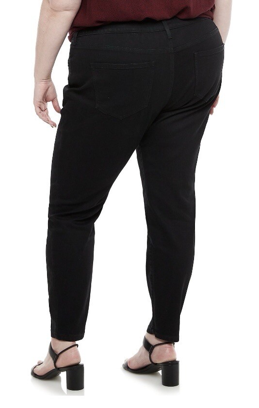 High Rise Jeans 14 Wide NEW Black Wash EVRI 14W Pants Denim Jeggings Plus Size