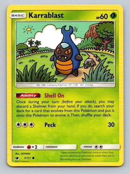 2017 Pokemon Card Crimson Invasion Karrablast 7/111
