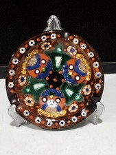 POSACENERE Thoune Maiolika Swiss Art Pottery con decorazione gufo CHRUTMUSTER