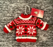 St. Nicholas Square 6" Ugly Sweater on Hanger Christmas Tree Ornament Fair Isle