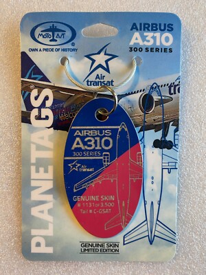PLANETAGS AIR TRANSAT AIRBUS A310-300 TAIL C-GSAT COMBO TAG RARE!!!