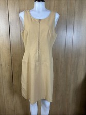 Talbots Sleeveless Sheath Dress Front Zipper Size 8 Cotton Spandex