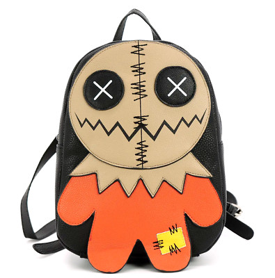 NEW Skull Pirate Scarecrow Voodoo Doll Backpack in Vinyl w/ Adjustable Straps