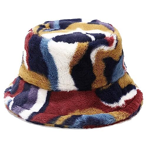 Winter Fluffy Fuzzy Bucket Hat Plush Furry Faux Fur One Size  display picture 2