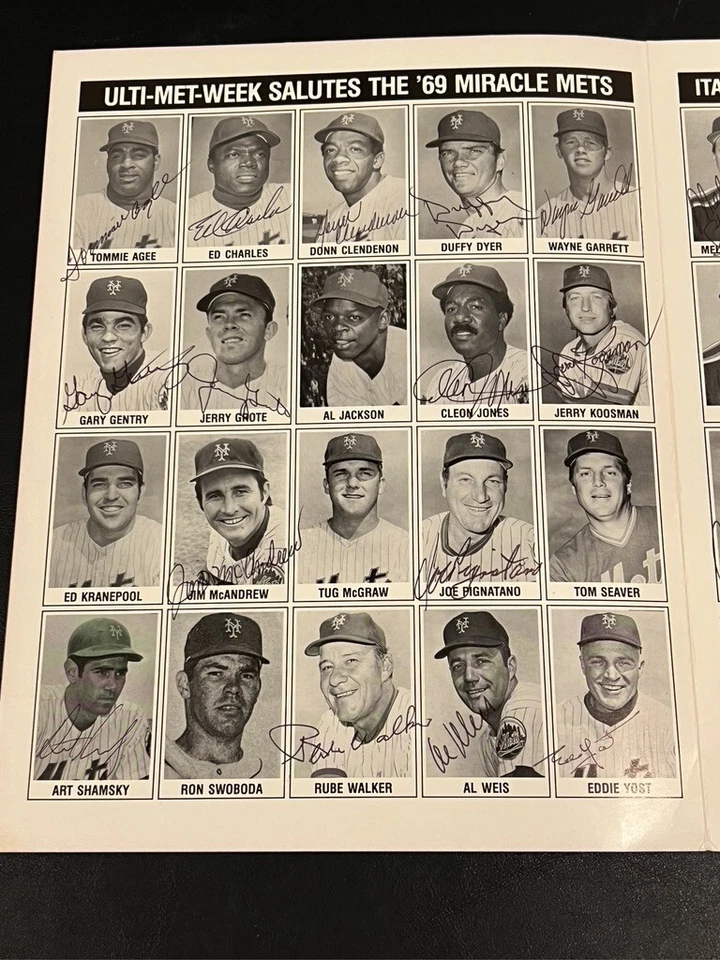 New York Mets Miracle Mets 1969 Ulti-Met-Week Program Hand Signed - Image 3 of 4