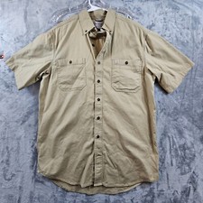 Vintage Carhartt Shirt Mens Large Tall Khaki Workwear Button Up Relaxed Fit