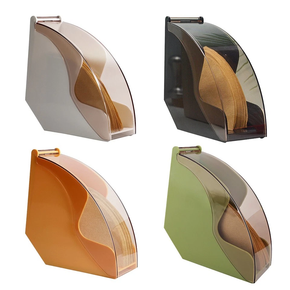 Soporte de papel de filtro de café de goteo manual con dispensador de cubierta acrílica Foto 2 de 4