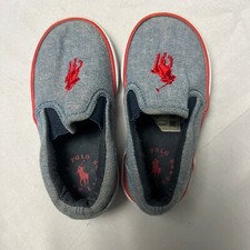 Polo Ralph Lauren Baby Bal Harbour Slip On Denim Red Pony Toddler Shoes 6
