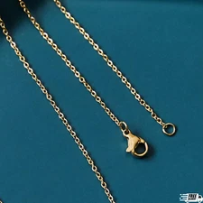 18K Yellow Gold Filled 1mm/2mm/2.4mm 16/18/20/22" 24" Cable Chain Necklace L146G