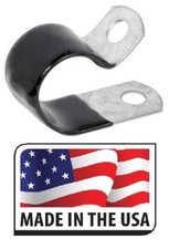 (25) 1/2" Black Vinyl Cushion Clamp Galvanized Steel 1/2 INCH Made In USA