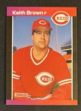 1989 Donruss Keith Brown Error Baseball Rookie Card RC #115 Reds Pitcher VG O/C
