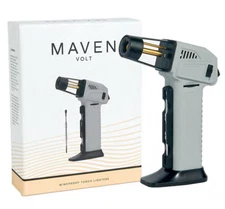 Maven Volt Gray Premium Handheld Single Jet Flame Torch Lighter