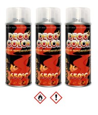 3 Stück 400ml Auspufflack bis 650 ° C  Ofenlack Thermolack klar Klarlack 13313