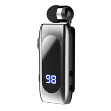 Bluetooth Headset Retractable Cable Single Sport Earpiece for Android iOS Laptop