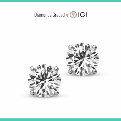 IGI 4.00 FVVS2 Rundschliff Lab Grown Diamant Ohrstecker 14k Weißgold