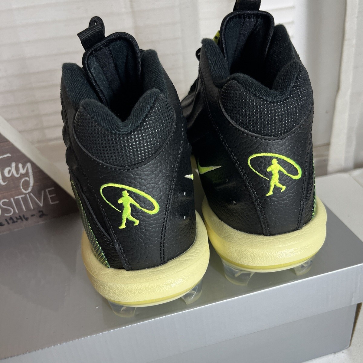✅ Nike Griffey 2 MCS Baseball Cleats Black Volt HF1579-001 Men  Size 12‎ Molded Nike Griffey 2 MCS Baseball Cleats Black Volt HF1579-001  main image 3