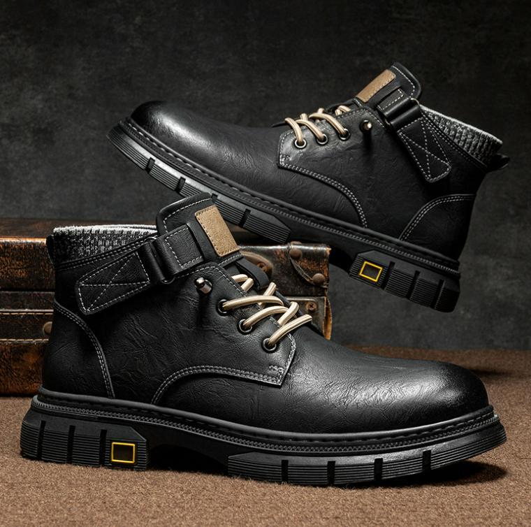 SAOLA Stivaletti casual stringati da uomo street hip top Oxfords stivali da moto rampicanti