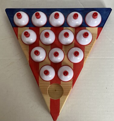 Cracker Barrel Triangle Peg Board Game Puzzle - JUMP ALL BUT ONE GAME.