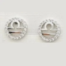 Stainless Steel Libra Zodiac Sign Cubic Zirconia Earrings.constellation Earrings