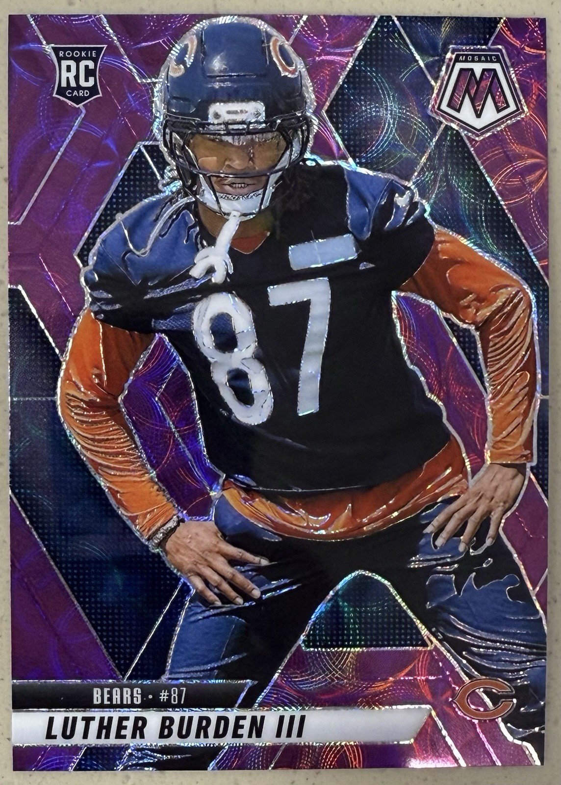 2025 Luther Burden Ill RC Purple Scope Panini Mosaic Chicago Bears #383