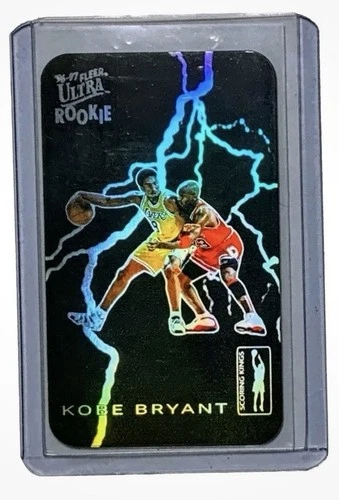 1996 FLEER ULTRA SCORING KINGS KOBE BRYANT MICHAEL JORDAN REFRACTOR TOBACCO CARD