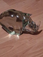 Flad Glaskristall Nashorn 13 Cm Lang 8 Cm Hoch Durchmesser 5 5cm Breit