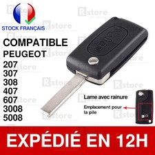 Coque Clé Plip Boitier 2 Boutons Compatible Peugeot 207 307 308 3008 5008 CE0536