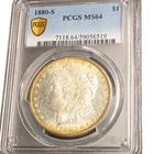 1880-S Morgan Dollar San Francisco Pcgs Ms64 "Sick Ass Gold Toning" It's A Steal