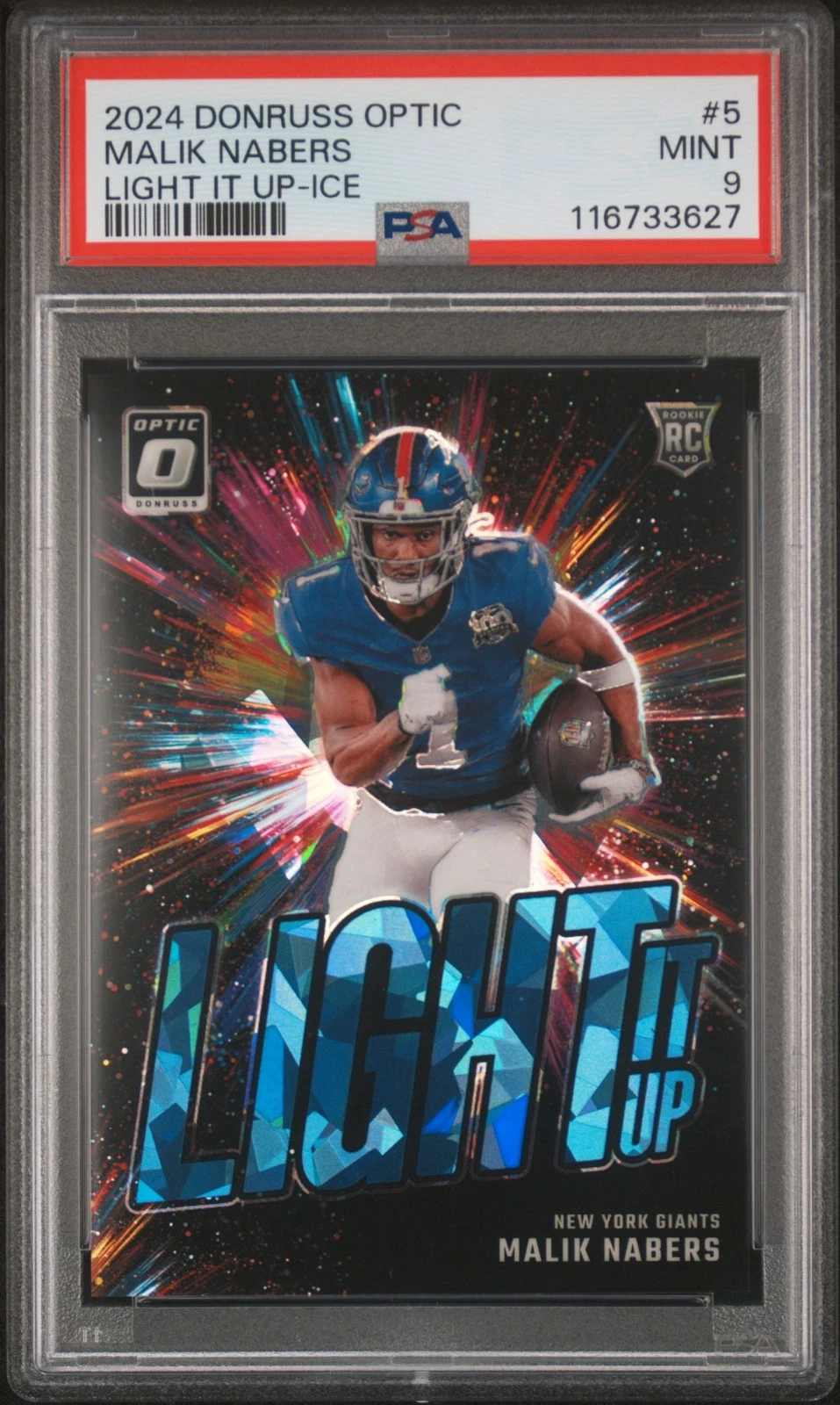 Malik Nabers Panini Donruss Optic Light It Up #5 Ice