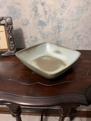 VTG Frankoma Pottery Plainsman Prairie Green Square Serving Bowl #5NS EUC 1970s