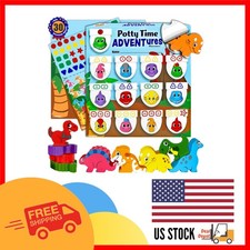 Creative Potty Training Chart with Wooden Dinosaurs  Activity Board - Ages 18 