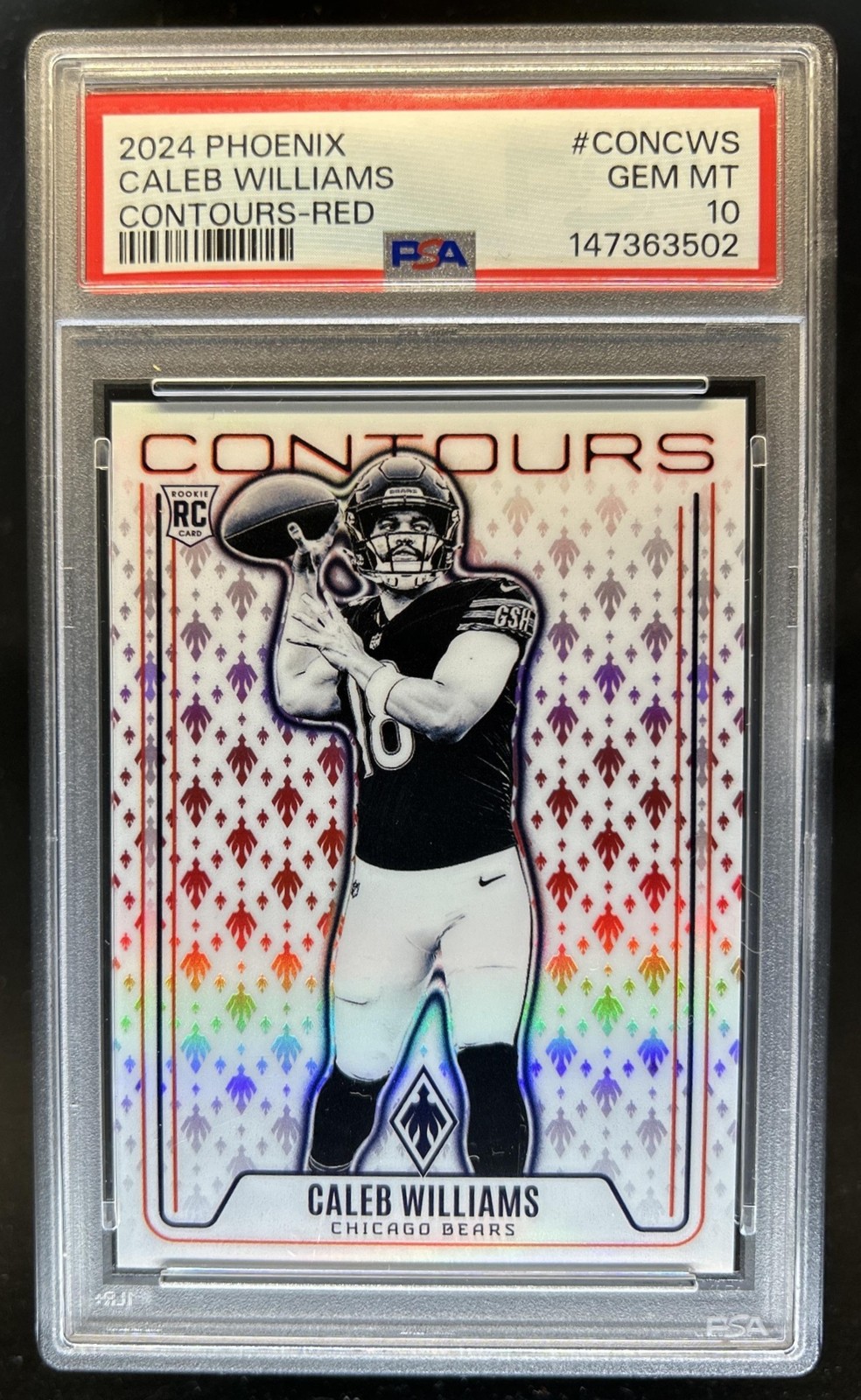 Caleb Williams Panini Phoenix Contours #CONCWS Red