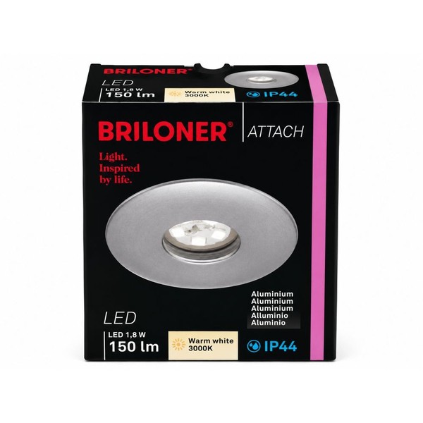Briloner Attach LED Einbauleuchte Aluminium 1,8W 150Lm 3000K IP44 Ø45Mm 7240-019-image