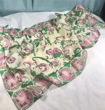 Vintage Specialty House 100 Pure Silk Scarf Womens Pink Green Abstract 17x45