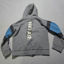 Nike Full Zip Hoodie Kids Large Gray Blue Black Colorblock Nike Air Logo