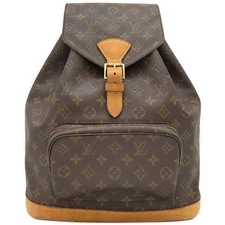 Louis Vuitton Monogram Montsouris GM Backpack Gold Hardware Brown B Rank