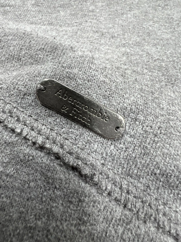 Pulôver feminino Abercrombie & Fitch XL cinza malha transparente jugo dolman manga longa - Imagem 2 de 4