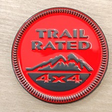 For 18-24 Wrangler Jl Gladiator Full Black Red Trail Rated Fender Emblem Badge For 18-24 Wrangler Jl Gladiator Full Black Red Trail Rated Fender Emblem Badge