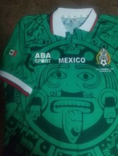Mexico 1998 World Cup Jersey ABA SPORT Official L Used, FIFA France
